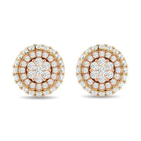 Thumbnail for Diamond 5/8 Ct.Tw. Cluster Earrings in 14K Two Tone Gold