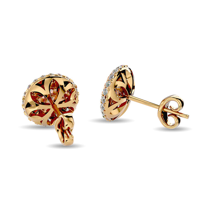 Diamond 5/8 Ct.Tw. Cluster Earrings in 14K Two Tone Gold