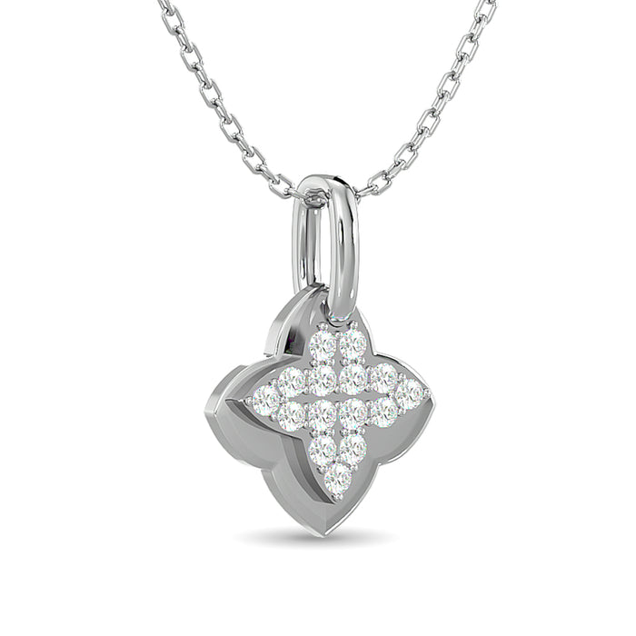 10KT WHITE GOLD 1/10CT TW DIAMOND PENDANT