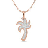 Thumbnail for Diamond 1/10 Ct.Tw. Palm Tree Pendant in 14K Rose Gold
