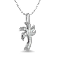 Thumbnail for Diamond 1/10 Ct.Tw. Palm Tree Pendant in 14K White Gold