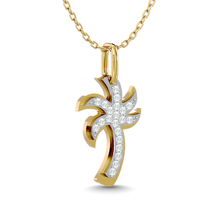 Diamond 1/10 Ct.Tw. Palm Tree Pendant in 14K Yellow Gold