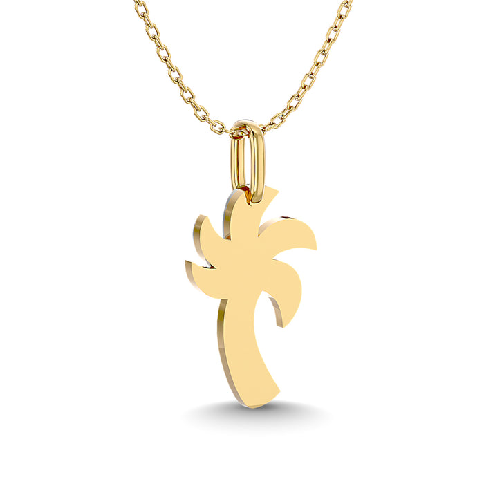 Diamond 1/10 Ct.Tw. Palm Tree Pendant in 14K Yellow Gold