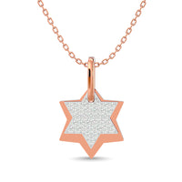 Thumbnail for Diamond 1/6 ct tw Round Cut Star Pendant in 10K Rose Gold