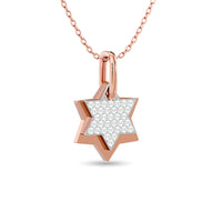Thumbnail for Diamond 1/6 ct tw Round Cut Star Pendant in 10K Rose Gold