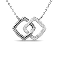 Thumbnail for Diamond 1/6 ct tw Symatrical Square Necklace  in 10K White Gold