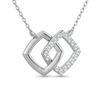 Thumbnail for Diamond 1/6 ct tw Symatrical Square Necklace  in 10K White Gold