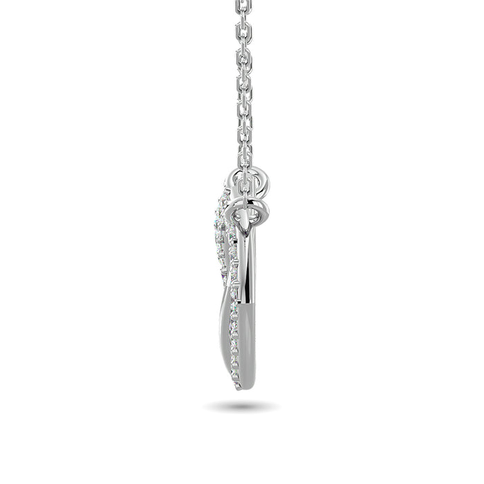 Diamond 1/6 ct tw Symatrical Square Necklace  in 10K White Gold