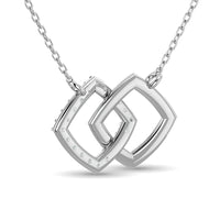 Thumbnail for Diamond 1/6 ct tw Symatrical Square Necklace  in 10K White Gold