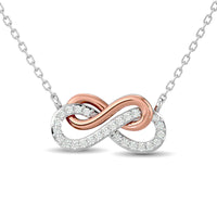 Thumbnail for Two Tone Diamond Infinity Necklace 1/6 ct tw