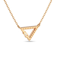 Thumbnail for Diamond 1/6 ct tw Round and Baguette Tringle Necklace  in 10K Yellow Gold