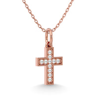 Thumbnail for Diamond 1/10 Ct.Tw. Cross Pendant in 10K Rose Gold