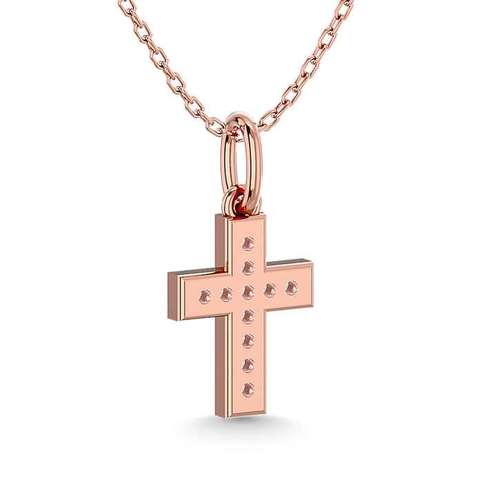 Diamond 1/10 Ct.Tw. Cross Pendant in 10K Rose Gold