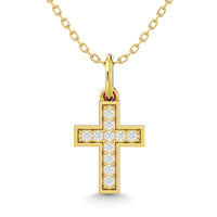 Thumbnail for Diamond 1/10 Ct.Tw. Cross Pendant in 10K Yellow Gold