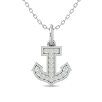 Thumbnail for Diamond Anchor Pendant 1/10 ct tw in 10K White Gold