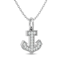 Thumbnail for Diamond Anchor Pendant 1/10 ct tw in 10K White Gold