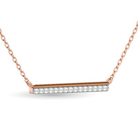 Thumbnail for Diamond 1/6 ct tw Bar Necklace in 10K Rose Gold