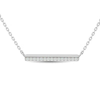 Thumbnail for Diamond Round Cut Bar Fashion Necklace 1/6 ct tw in 10K White Gold