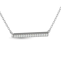 Thumbnail for Diamond Round Cut Bar Fashion Necklace 1/6 ct tw in 10K White Gold