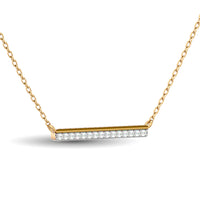 Thumbnail for Diamond 1/6 ct tw Bar Necklace in 10K Yellow Gold
