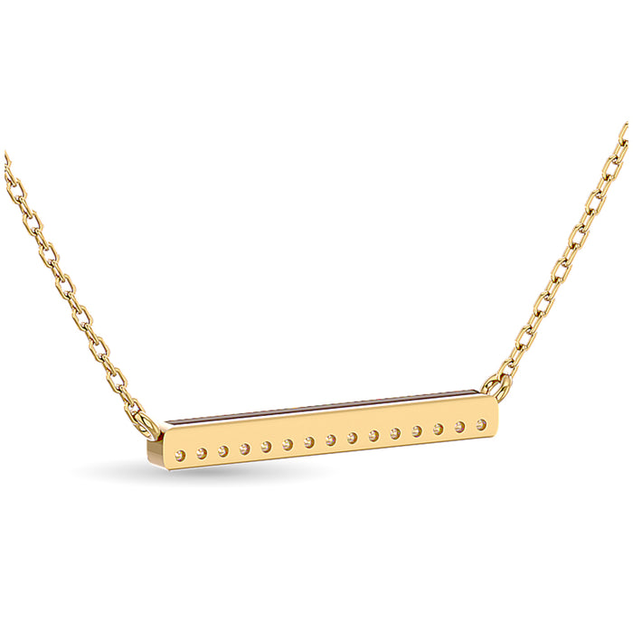 Diamond 1/6 ct tw Bar Necklace in 10K Yellow Gold