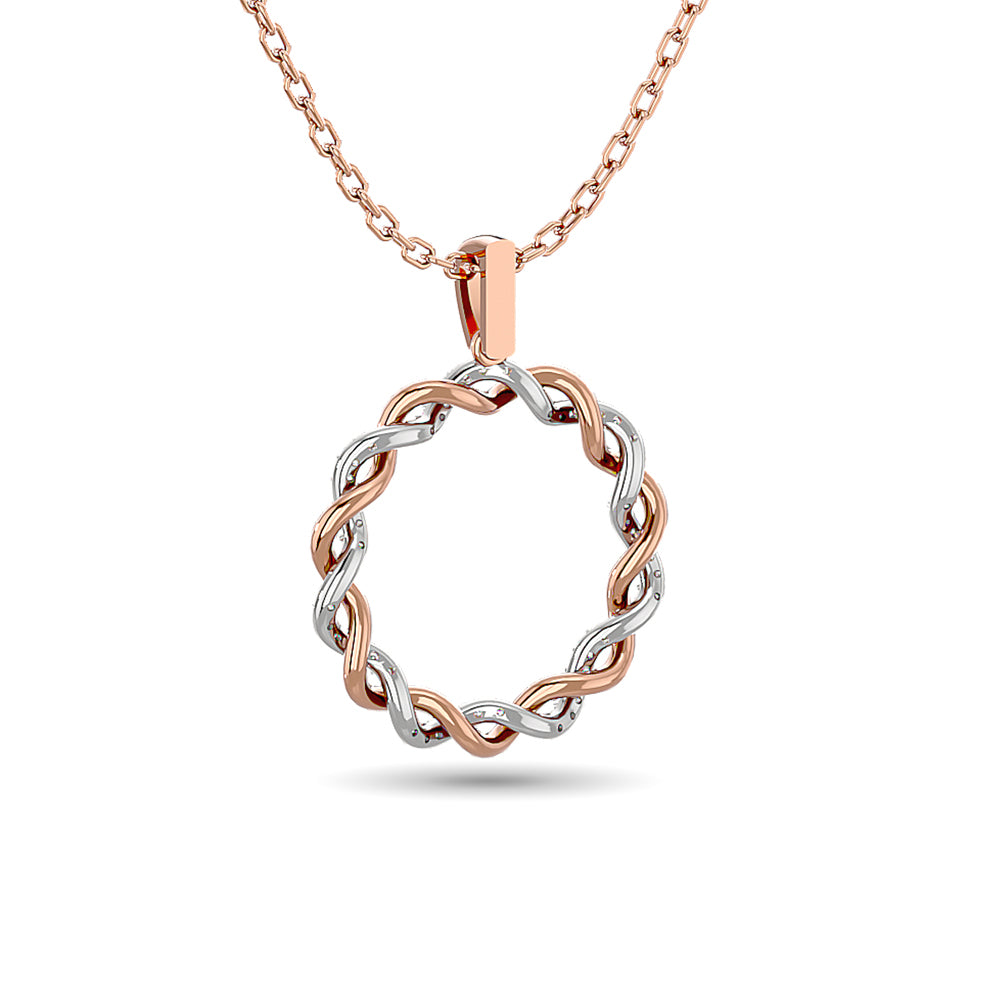 Diamond Fashion Pendant 1/6 ct tw in 10K Rose Gold