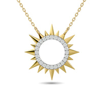 Thumbnail for Diamond Round Cut Bar Fashion Necklace 1/8 ct tw in 10K Yellow Gold