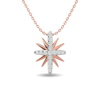 Thumbnail for Diamond 1/8 ct tw Sun Necklace in 10K Rose Gold