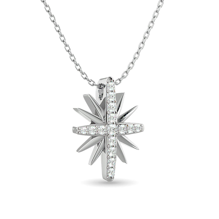 10KT WHITE GOLD 1/8CT TW DIAMOND PENDANT