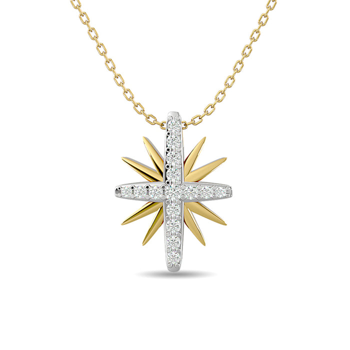 Diamond 1/8 ct tw Star Pendant in 10K Yellow Gold