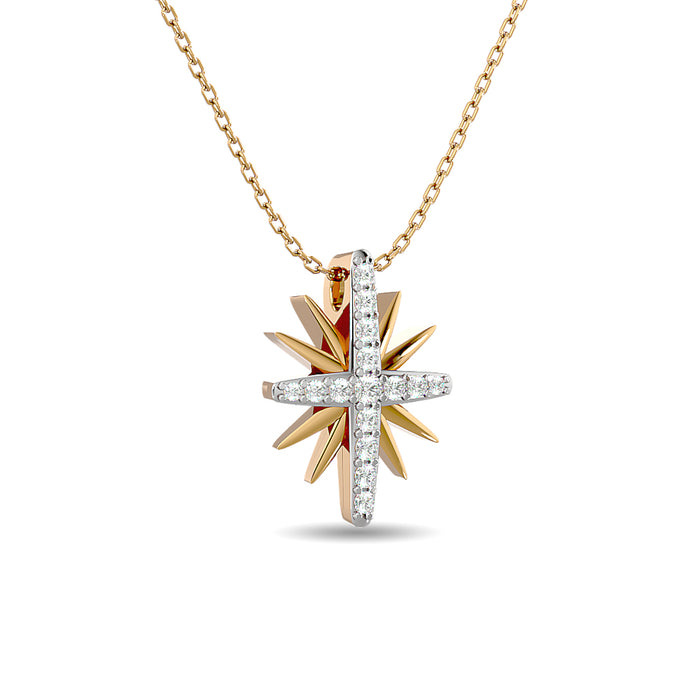 Diamond 1/8 ct tw Star Pendant in 10K Yellow Gold