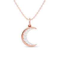 Thumbnail for Diamond 1/8 ct tw Moon Pendant in 10K Rose Gold