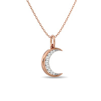Thumbnail for Diamond 1/8 ct tw Moon Pendant in 10K Rose Gold