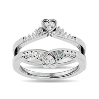 Thumbnail for Diamond 1/4 ct tw Round and Tapper Guard Ring  in 14K White Gold