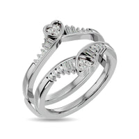 Thumbnail for Diamond 1/4 ct tw Round and Tapper Guard Ring  in 14K White Gold