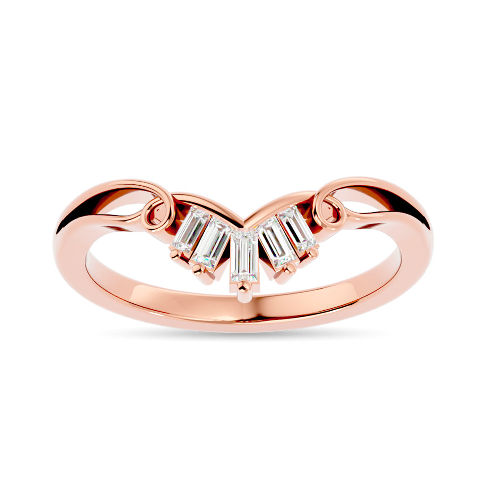 Diamond 1/6 ct tw Chevron Band in 10K Rose Gold