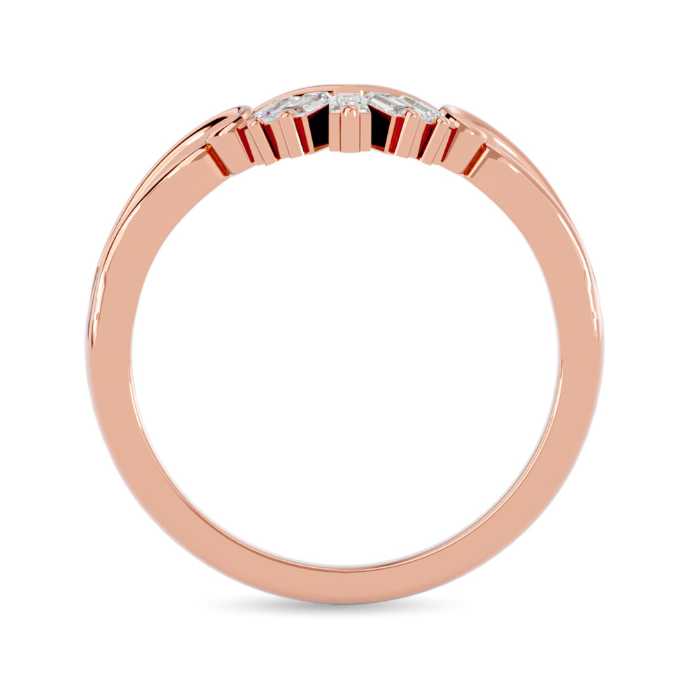 Diamond 1/6 ct tw Chevron Band in 10K Rose Gold