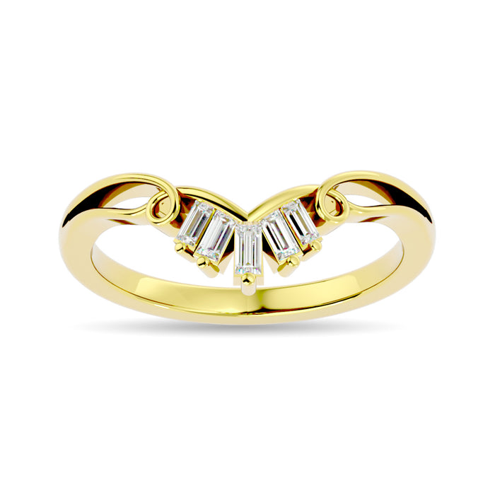 Diamond 1/6 ct tw Chevron Band in 10K Yellow Gold