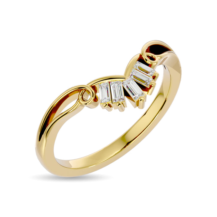 Diamond 1/6 ct tw Chevron Band in 10K Yellow Gold