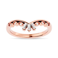 Thumbnail for Diamond 1/6 ct tw Chevron Band in 14K Rose Gold