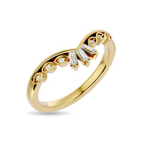 Thumbnail for Diamond 1/6 ct tw Chevron Band in 14K Yellow Gold