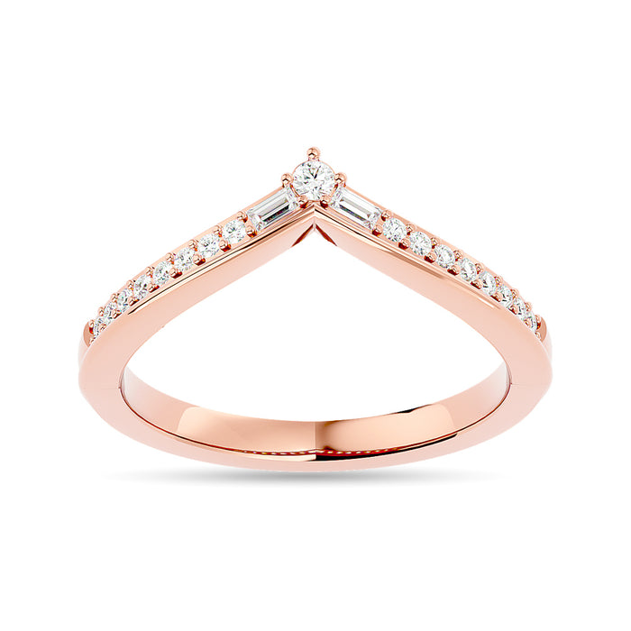 Diamond 1/6 ct tw Chevron Band in 10K Rose Gold