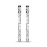 Thumbnail for Diamond 1/3 Ct.Tw. Baguette Hoop Earrings in 14K White Gold