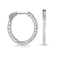 Thumbnail for Diamond 1/3 Ct.Tw. Baguette Hoop Earrings in 14K White Gold