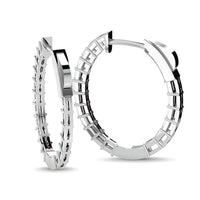Thumbnail for Diamond 1/3 Ct.Tw. Baguette Hoop Earrings in 14K White Gold