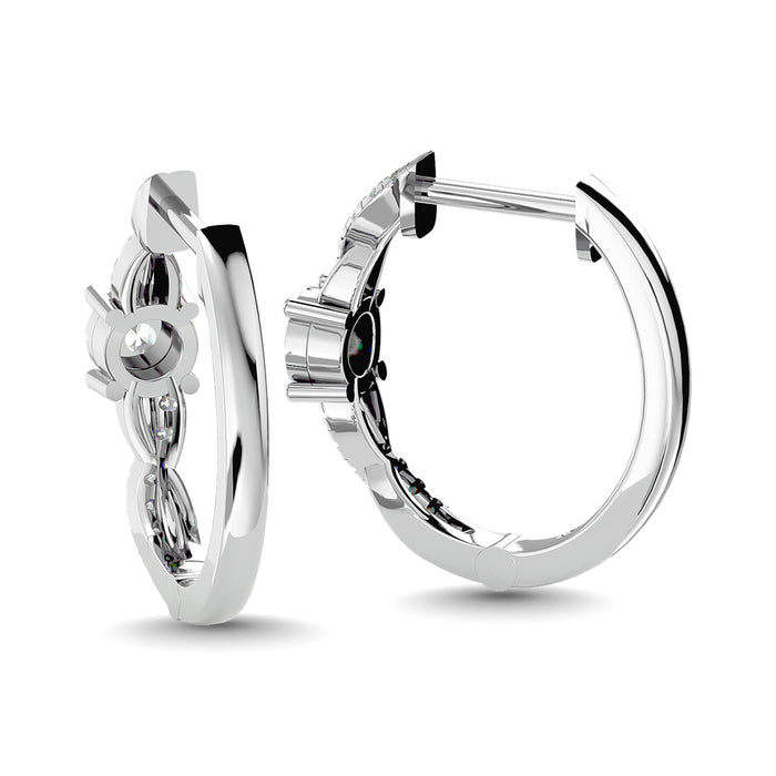 Diamond 1/4 Ct.Tw. Hoop Earrings in 14K White Gold