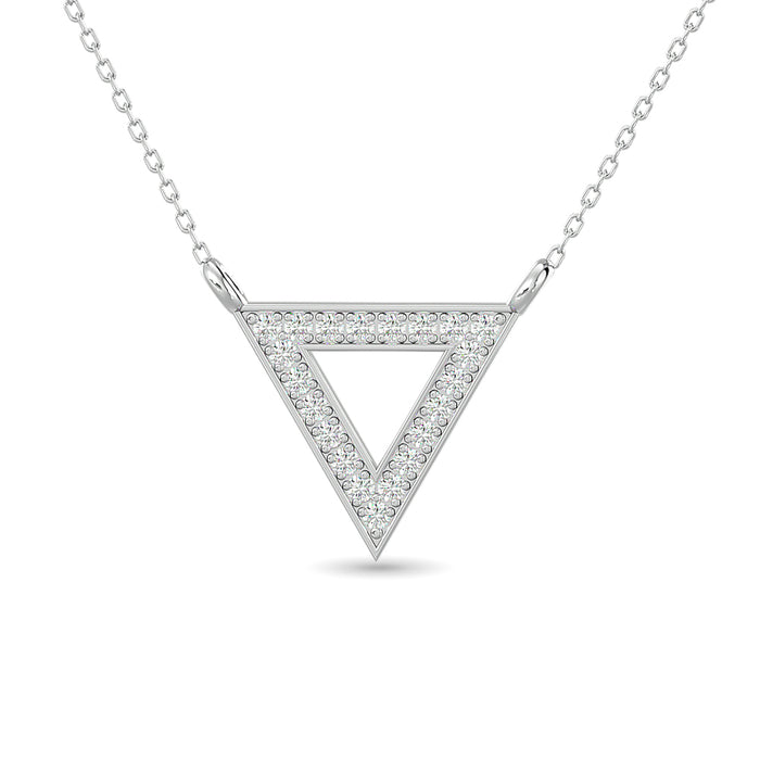 Diamond Tringle Pendant 1/10 ct tw in 10K White Gold