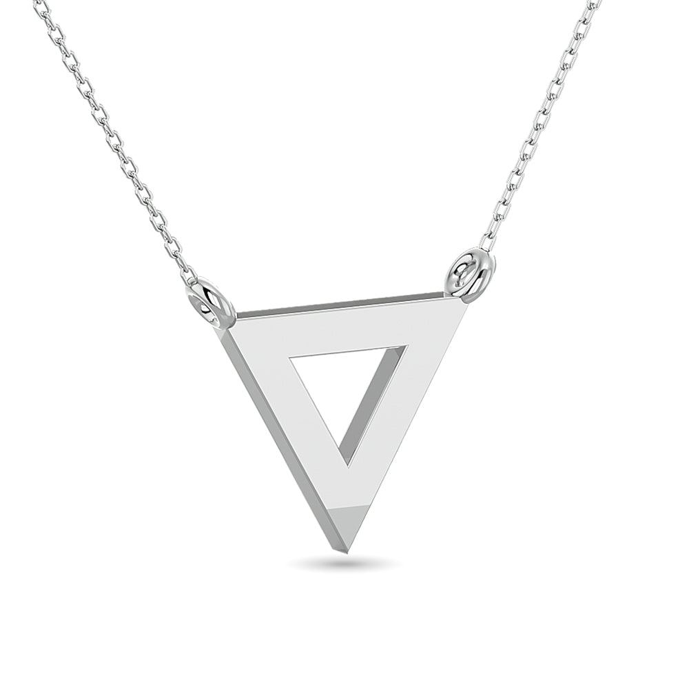 Diamond Tringle Pendant 1/10 ct tw in 10K White Gold