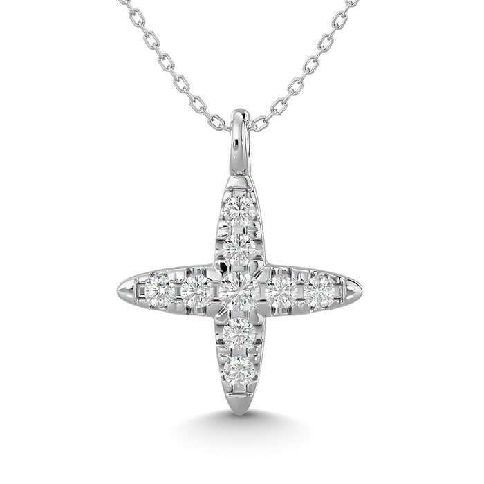 10KT WHITE GOLD 1/20CT TW DIAMOND PENDANT