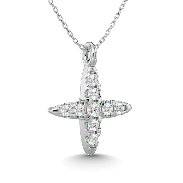 10KT WHITE GOLD 1/20CT TW DIAMOND PENDANT